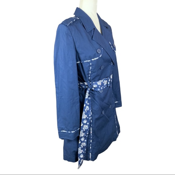 Jason Wo x Target worn by Blake Lively navy Blue double breasted trench coat XS - Picture 3 of 16